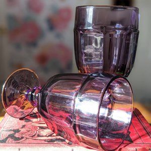 2 Libby Duratuff Iced Tea Goblet Amethyst